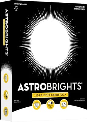 Astrobrights 110 lb white cardstock